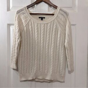 American Eagle Outfitters Cable Knit Sweater Women's Lightweight Cream Sz Small